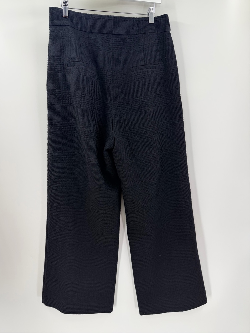 Veronica Beard Black Textured Wide-Leg Sailor Pants with Gold Buttons - Picture 5 of 5